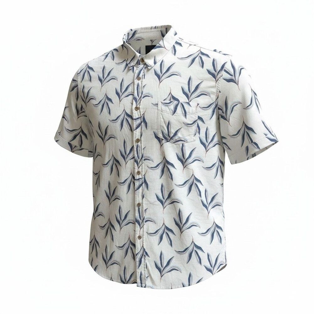 Rails Carson Shirt XXL Miami Mirage Tropical Leaf Linen/Rayon Resort Quiet Luxe